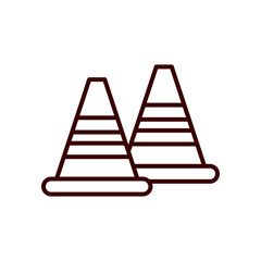 Isolated construction cones line style icon vector design