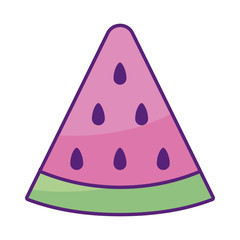 watermelon fruit icon, flat style