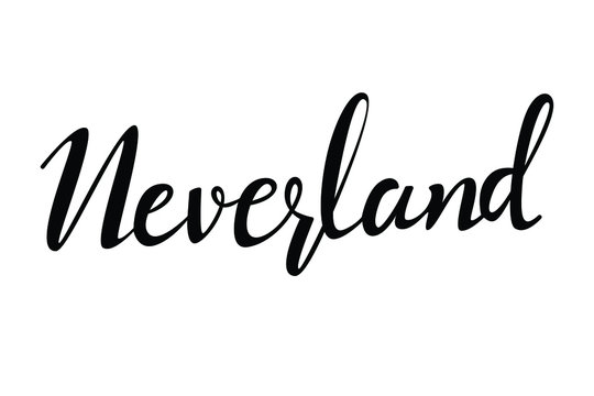 neverland text in brush style vector