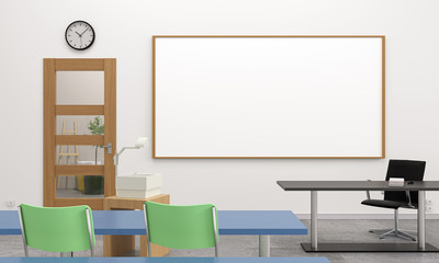 Classroom in university for education 3d rendering