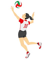 バレーボール選手のイラスト（シームレス）