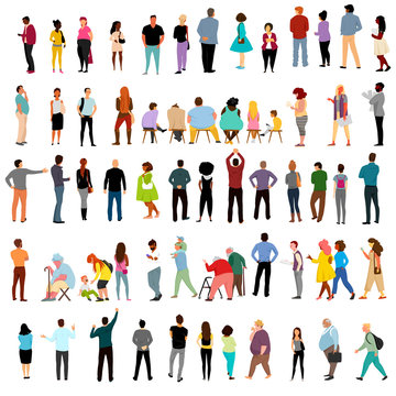people. vector isolated image of people. a set of vectors. people in different poses