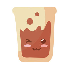 disposable cup for beverages on white background