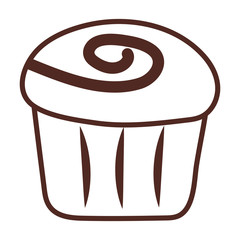 delicious cupcake, line style icon