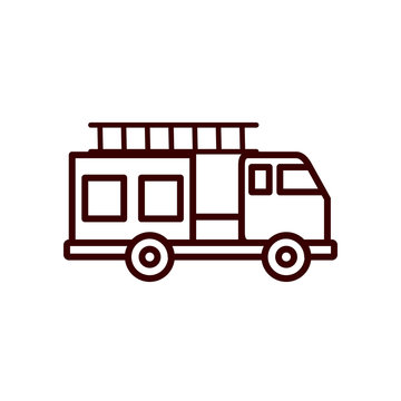 fire truck line style icon vector design