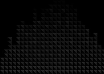 Vector : Abstract black triangles and squares on black background