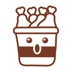 container with chicken leg , line style icon