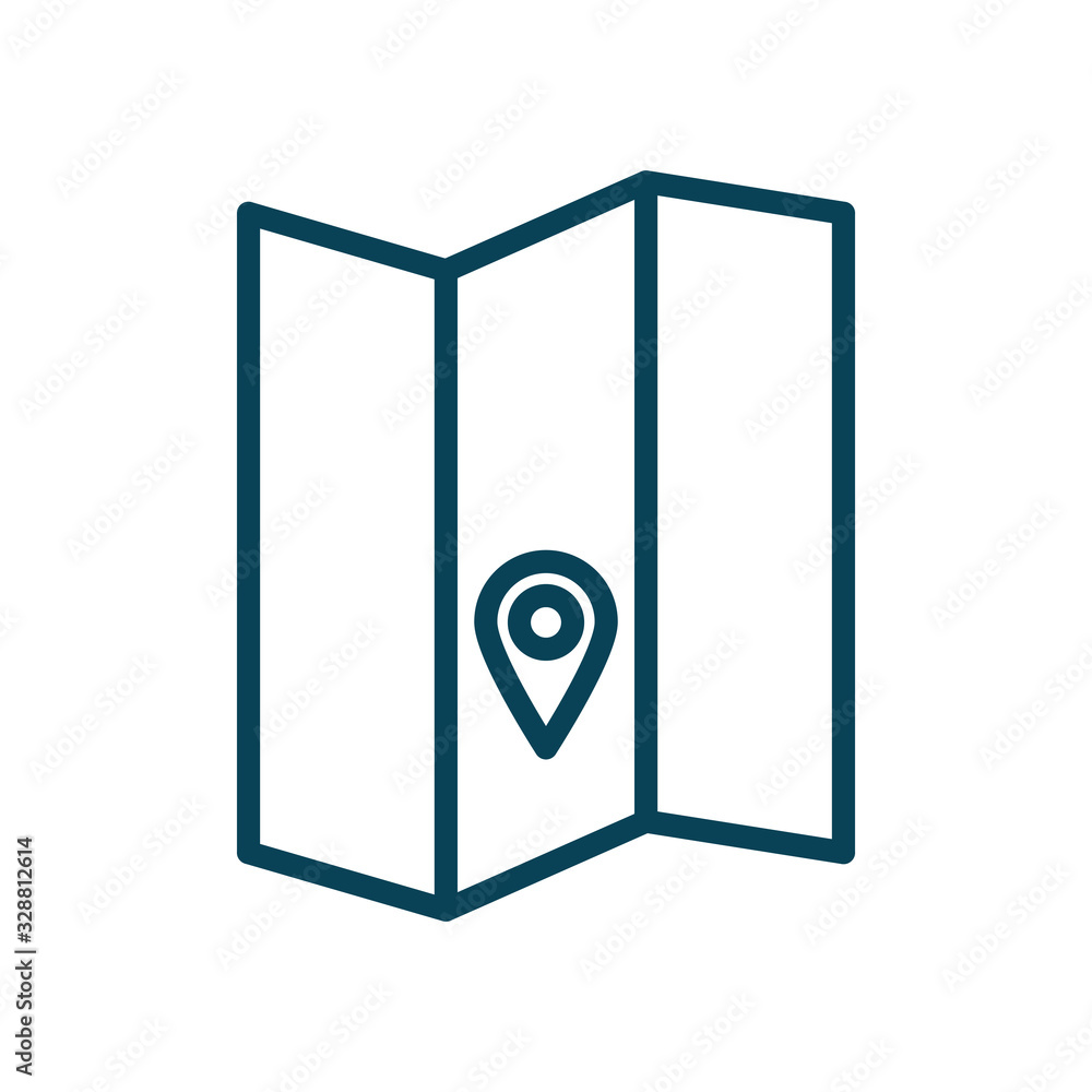 Poster isolated gps mark line style icon vector design