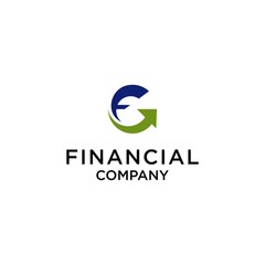 fund F logo design for financial growth vector illustration