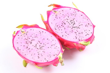 Dragon Fruit isolated against white background.