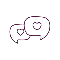 Isolated hearts bubbles line style icon vector design