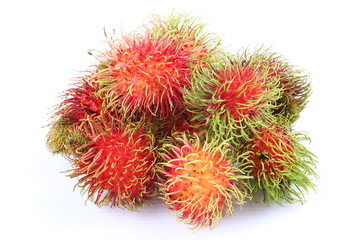 Rambutan on white background