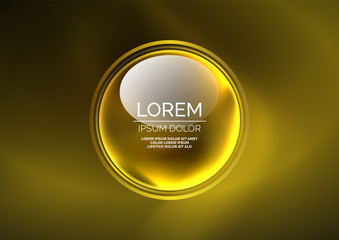 Glowing neon shiny transparent bubbles, glass circles or bio cell concept. Techno futuristic vector abstract background For Wallpaper, Banner, Background, Card, Book Illustration, landing page