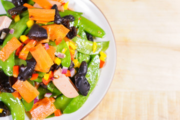 Fried lunch meat Can with vegetables