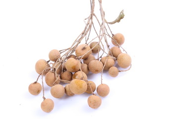 Fresh longan on the white background