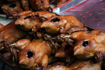 Pot-stewed duck or steamed duck, asia delicious food in Thai market