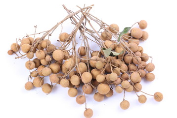 Fresh longan on the white background