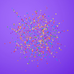 Festive confetti. Celebration stars. Rainbow brigh