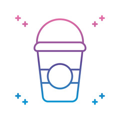 smoothie cup icon, gradient line style
