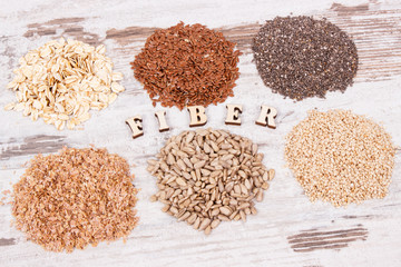 Healthy food containing natural vitamins and dietary fiber