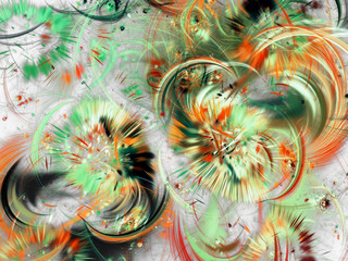 abstract chaotic fractal background 3D rendering illustration