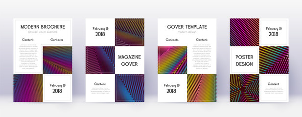 Fototapeta na wymiar Business brochure design template set. Rainbow abs