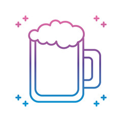 beer mug icon, gradient line style