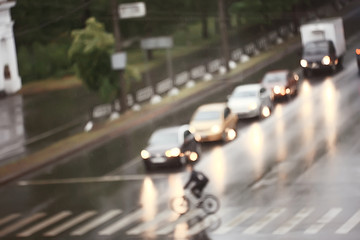 blurred abstract city / bokeh car lights background in night city, traffic jams, highway, night life