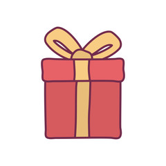 Gift with bowtie line and fill style icon vector design