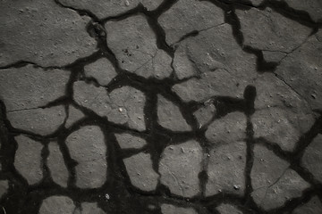 asphalt in cracks texture / abstract background cracks on asphalt road
