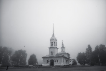Obraz premium landscape orthodox church of Vologda, historical center of tourism in Russia, christian church landscape