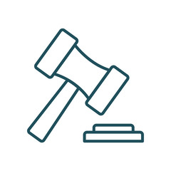 Isolated law hammer line style icon vector design