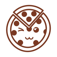delicious pizza , line style icon