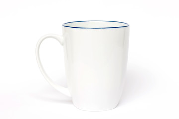 White ceramic mug isolated on white background