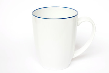 White ceramic mug isolated on white background