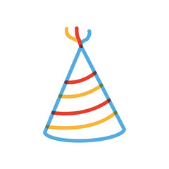 Isolated party hat multiply line style icon vector design