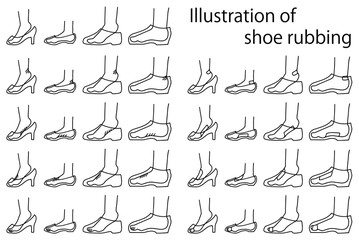 靴擦れのイラストセット１２