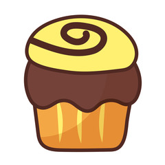 delicious cupcake on white background