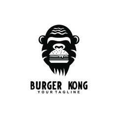 burger and king kong  abstract vector logo design