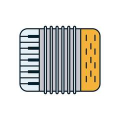 accordion instrument line and fill style icon vector design