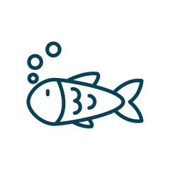 Isolated fish animal line style icon vector design