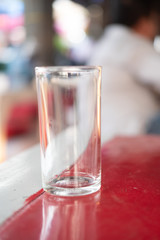 Empty glass on the table