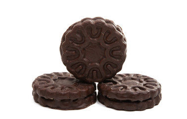 double chocolate chip cookies isolated