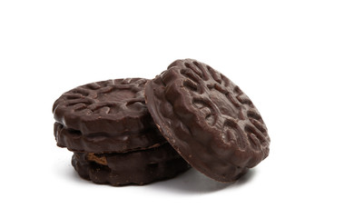 double chocolate chip cookies isolated