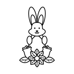 cute bunny in a christmas gift box on white background