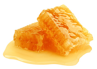 Honeycomb isolated on white background, clipping path, full depth of field