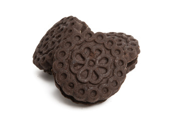 double chocolate chip cookies isolated