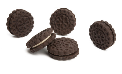 double chocolate chip cookies isolated