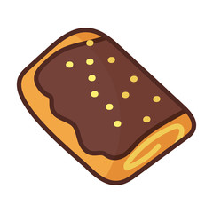 delicious cake on white background