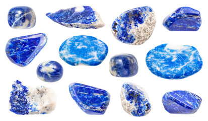 set of various Lazurite (Lapis lazuli) gemstones